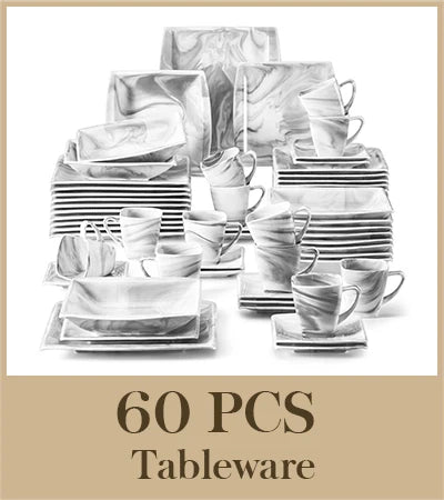 MALACASA Porcelain Dinnerware Set Service For Twelve