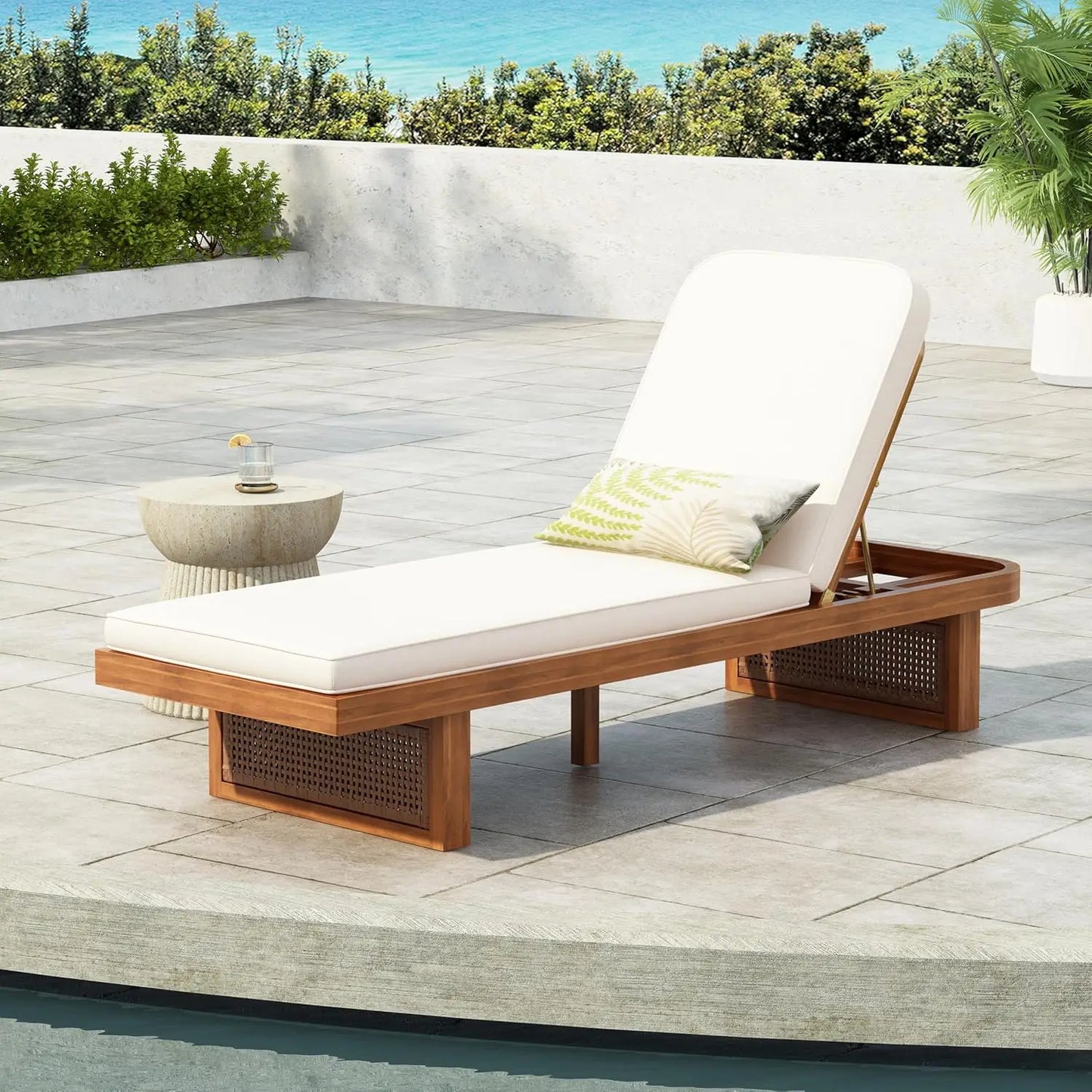 5-Position Adjustable Outdoor Chaise Lounge Set with Steel Frame