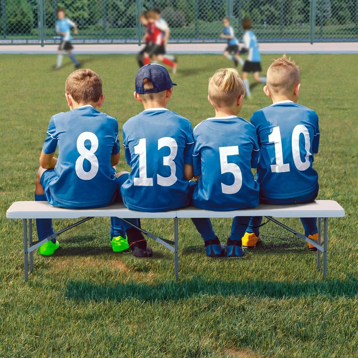 TWISTER.CK Plastic Folding Bench Outdoor 2-Pack With Carrying Handle