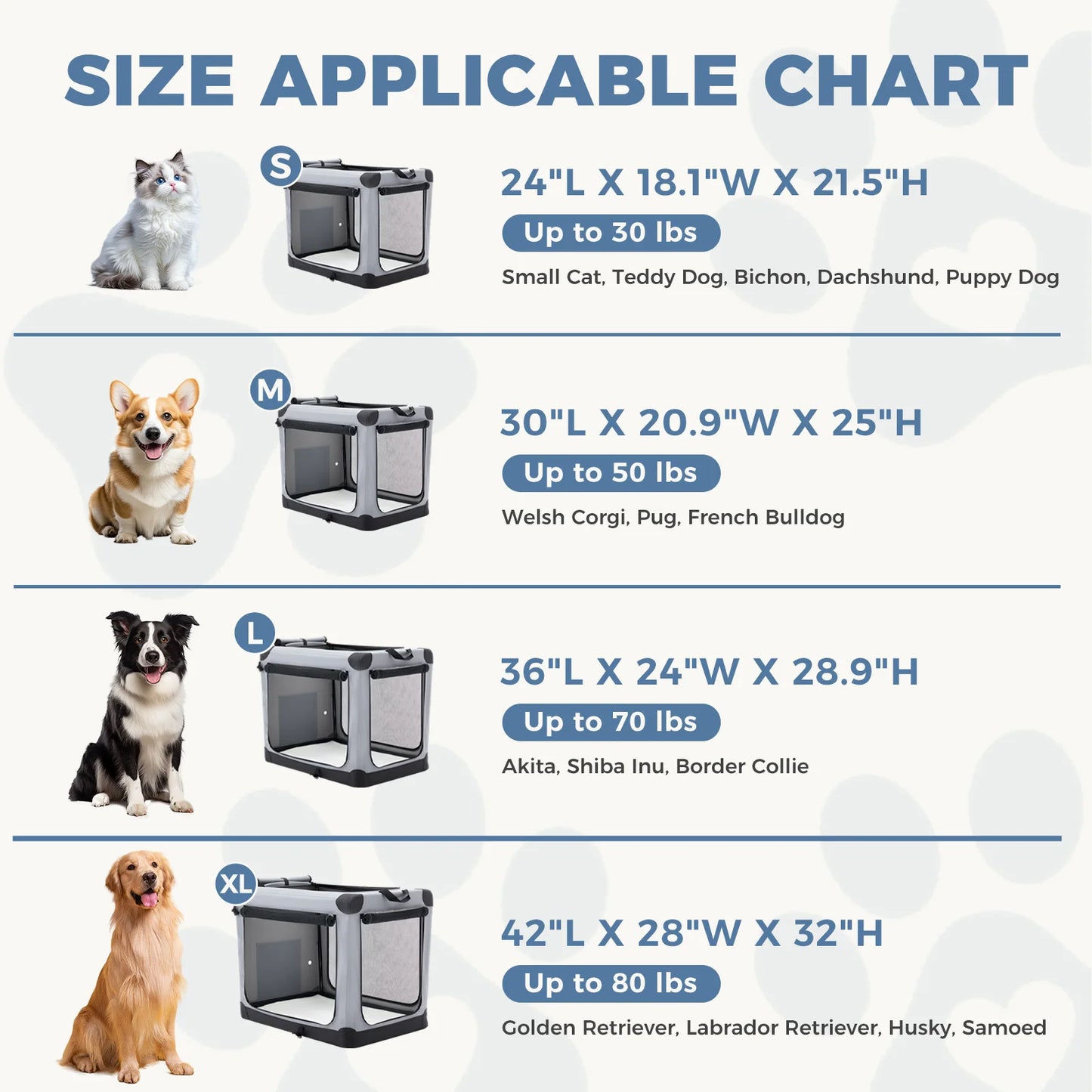 JHK Folding Soft Dog Crate Portable Kennel for All Sizes