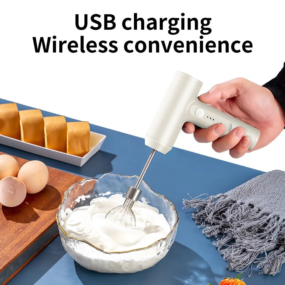 Wireless Electric Food Mixer Portable 3-Speed Hand Mixer For Baking
