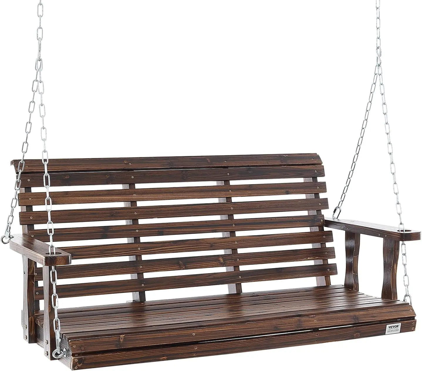 Outdoor Wooden Porch Swing Heavy Duty For Patio Garden Courtyard
