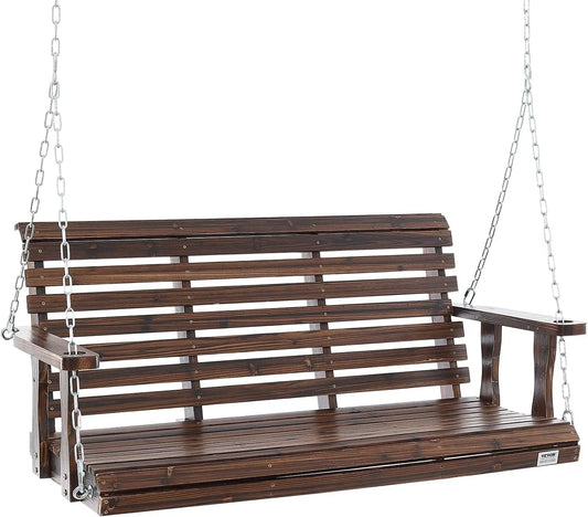 Outdoor Wooden Porch Swing Heavy Duty For Patio Garden Courtyard