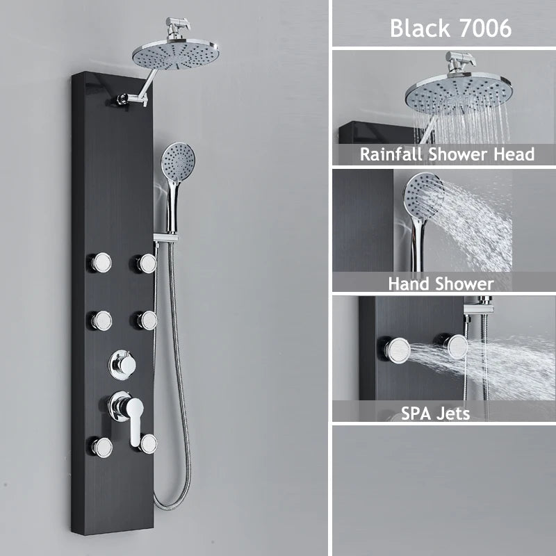 Shinesia Luxury Led Shower Panel Spa Massage Jet System