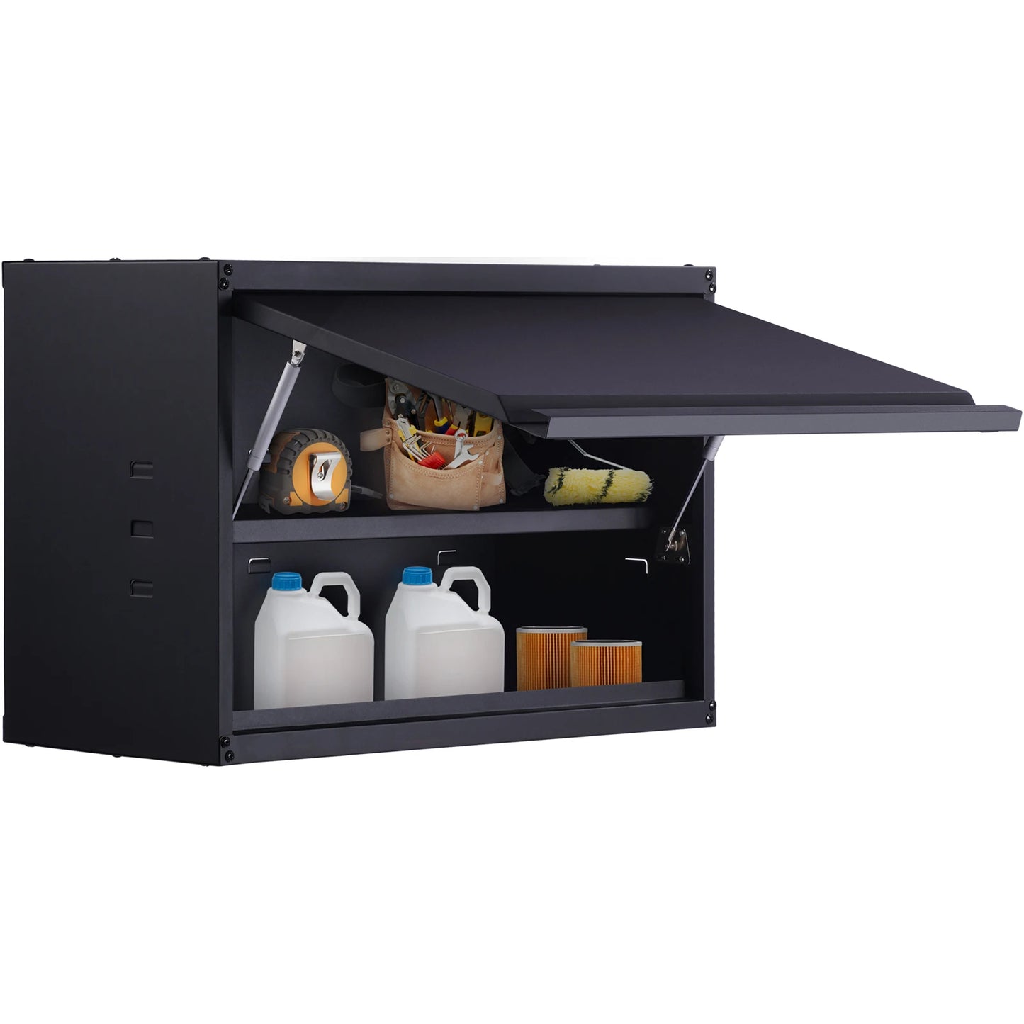 SucceBuy Wall Mounted Metal Storage Cabinet With Adjustable Shelf For Garage