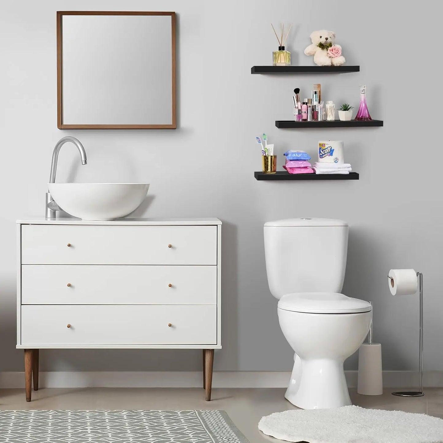Floating Wall Shelves With Invisible Brackets Two Pack