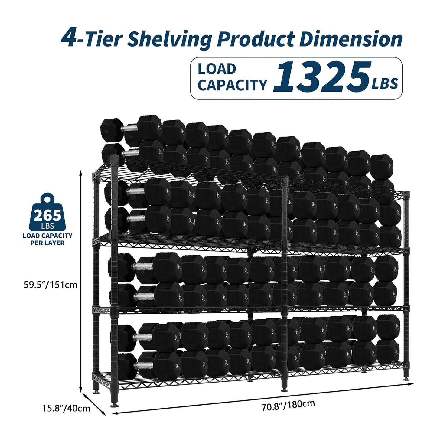 TWISTER.CK Heavy Duty Metal Storage Shelves Four Tier Unit