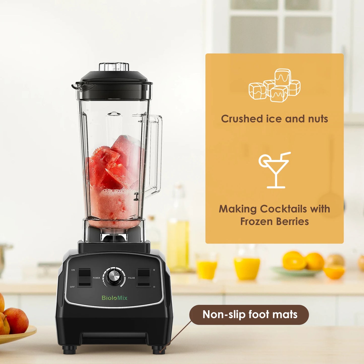 Biolomix Heavy Duty Blender Processor 3HP 2200W For Commercial Use