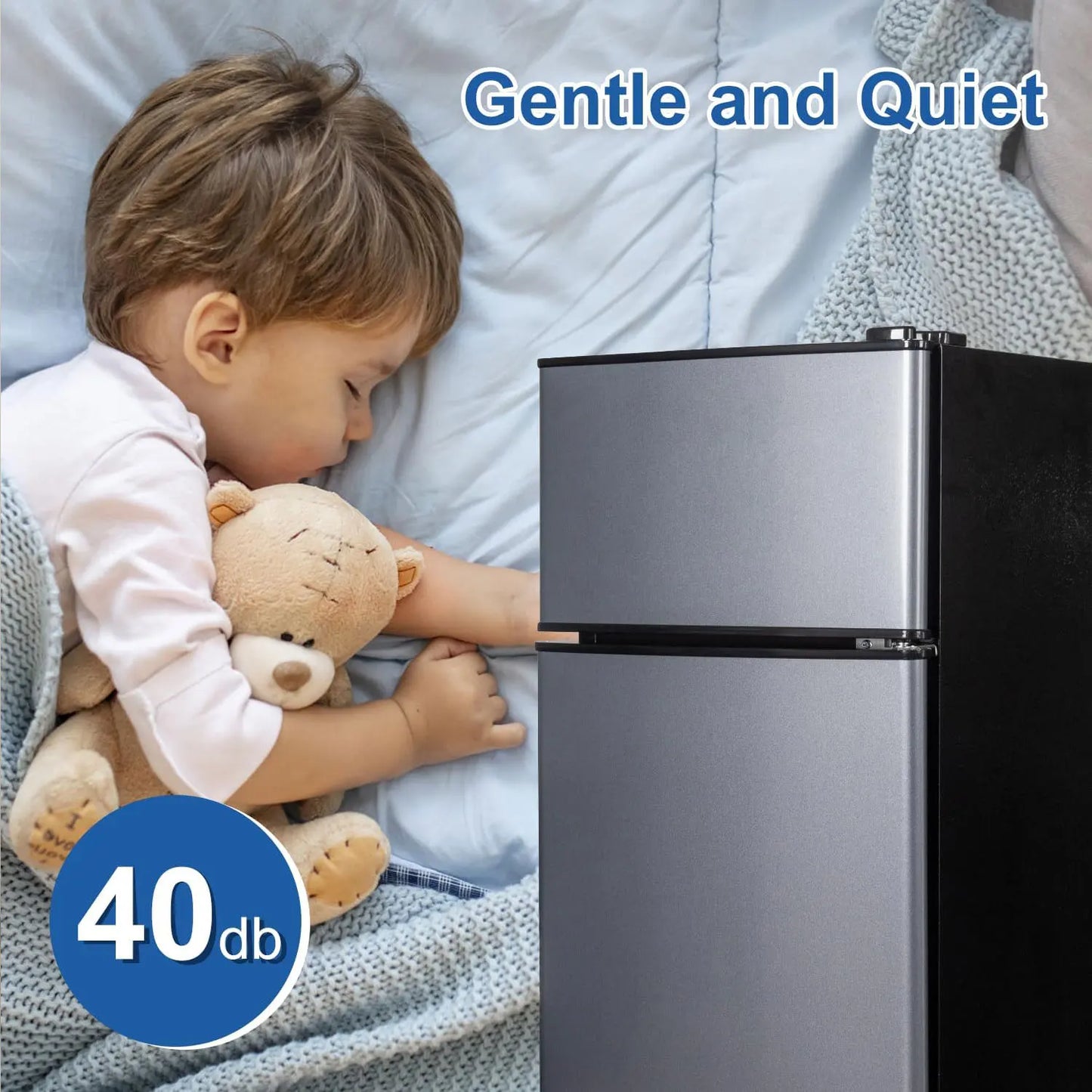 Krib Bling Compact Mini Fridge With Freezer