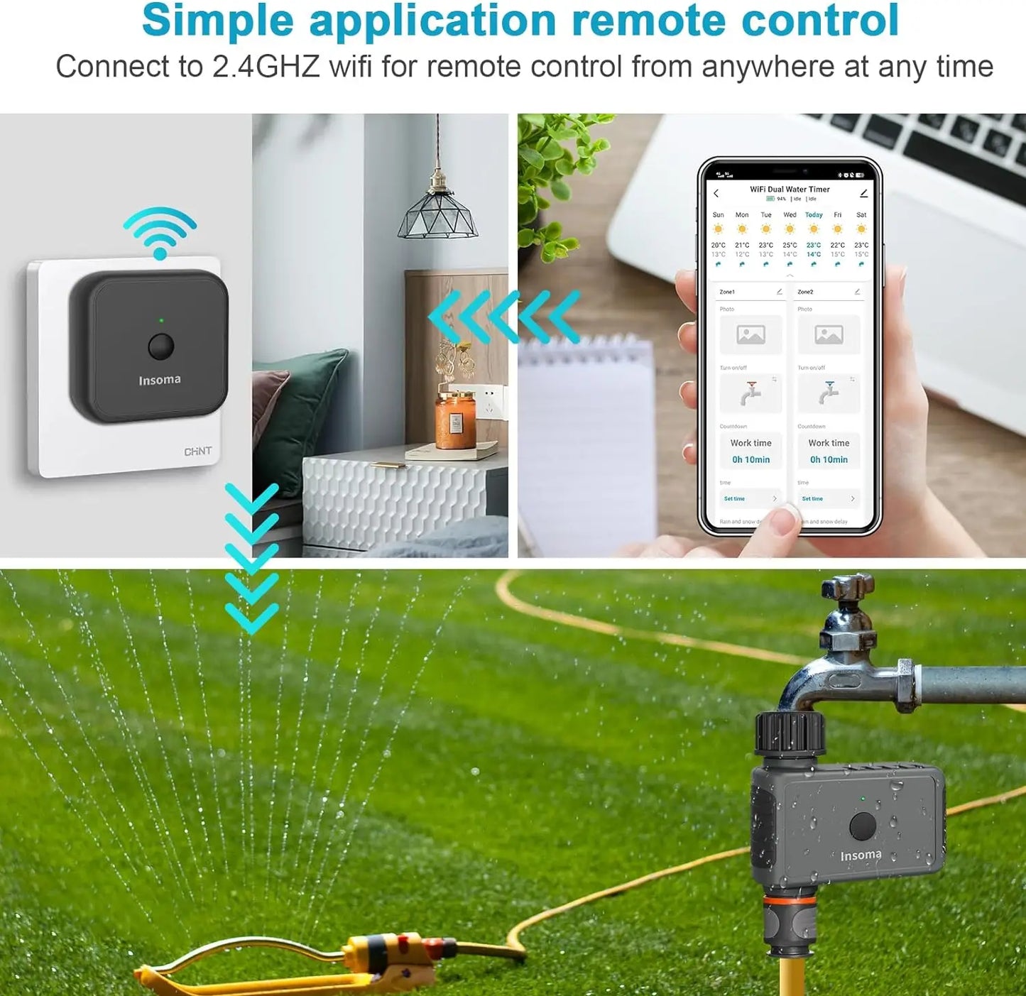 Insoma Wifi Automatic Sprinkler Timer For Garden Irrigation