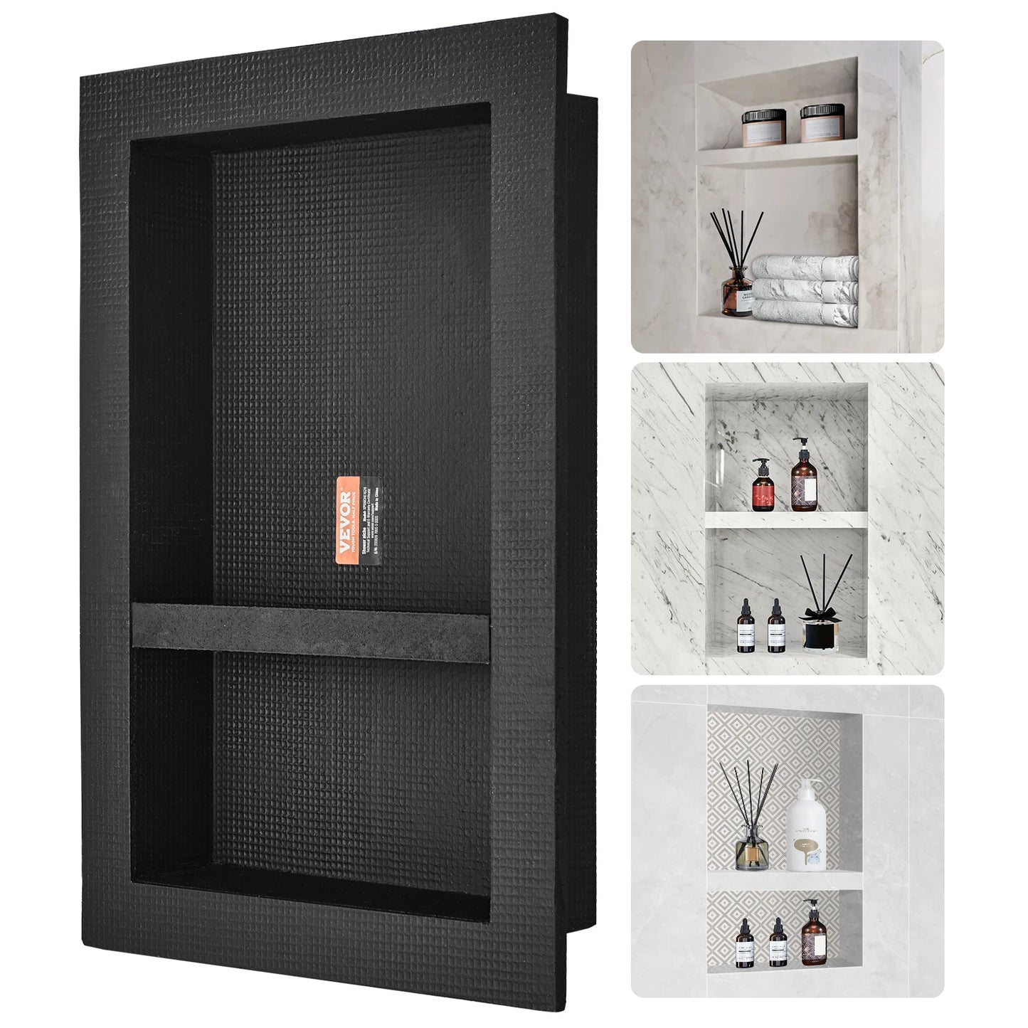 Shower Niche Shelf Organizer For Tile Corners Recessed Soap Storage