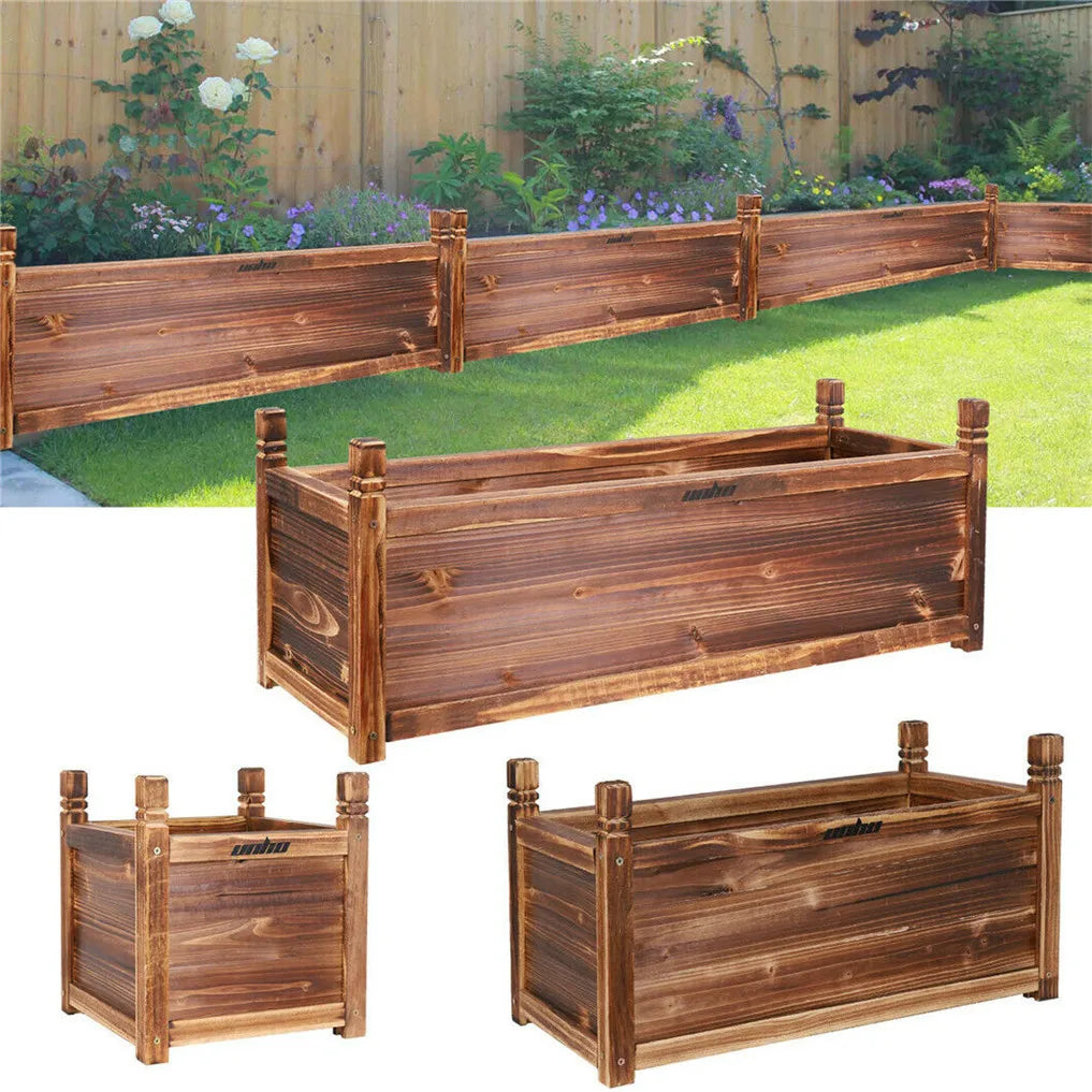 Wooden Raised Planter Bed for Indoor Outdoor Vegetables