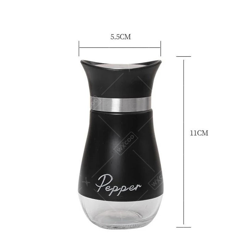 Glass Spice Bottle Set With Adjustable Refillable Salt Pepper Shakers