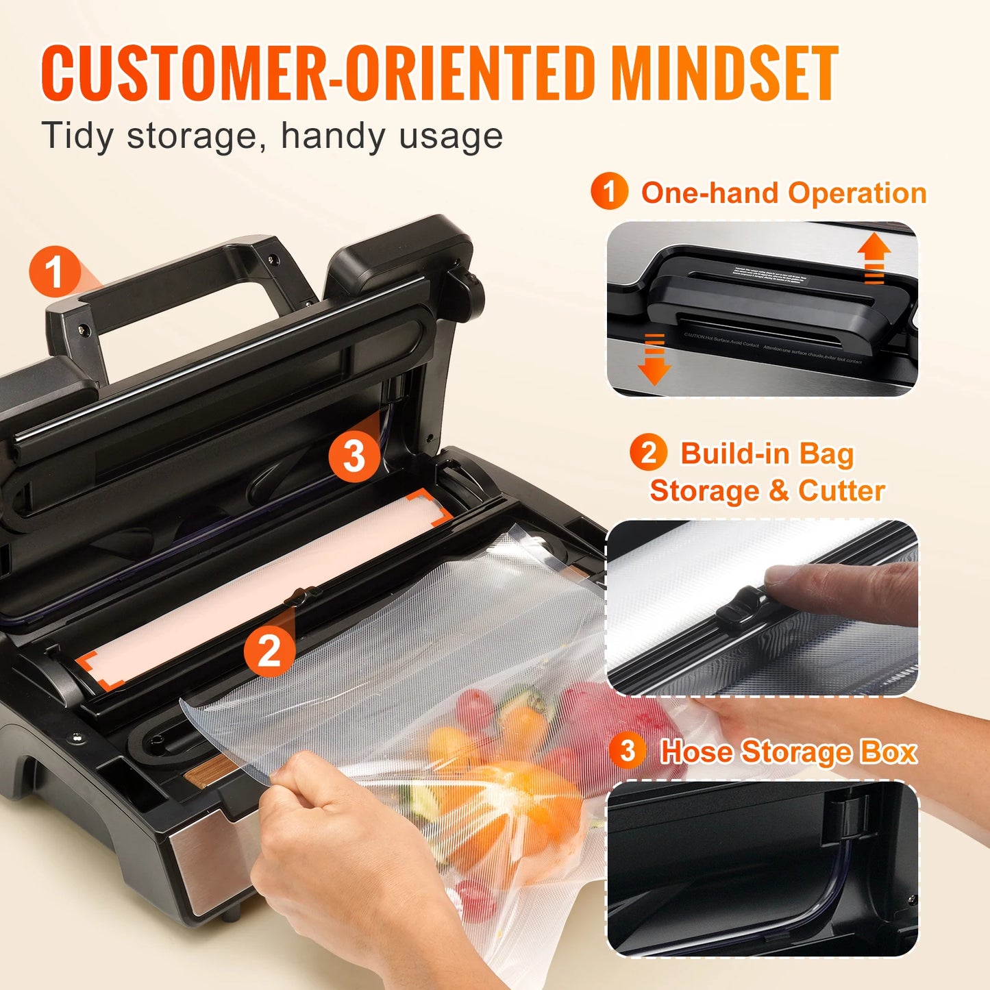 SucceBuy 130W Vacuum Sealer Machine 90KPa With Free Vacuum Bags