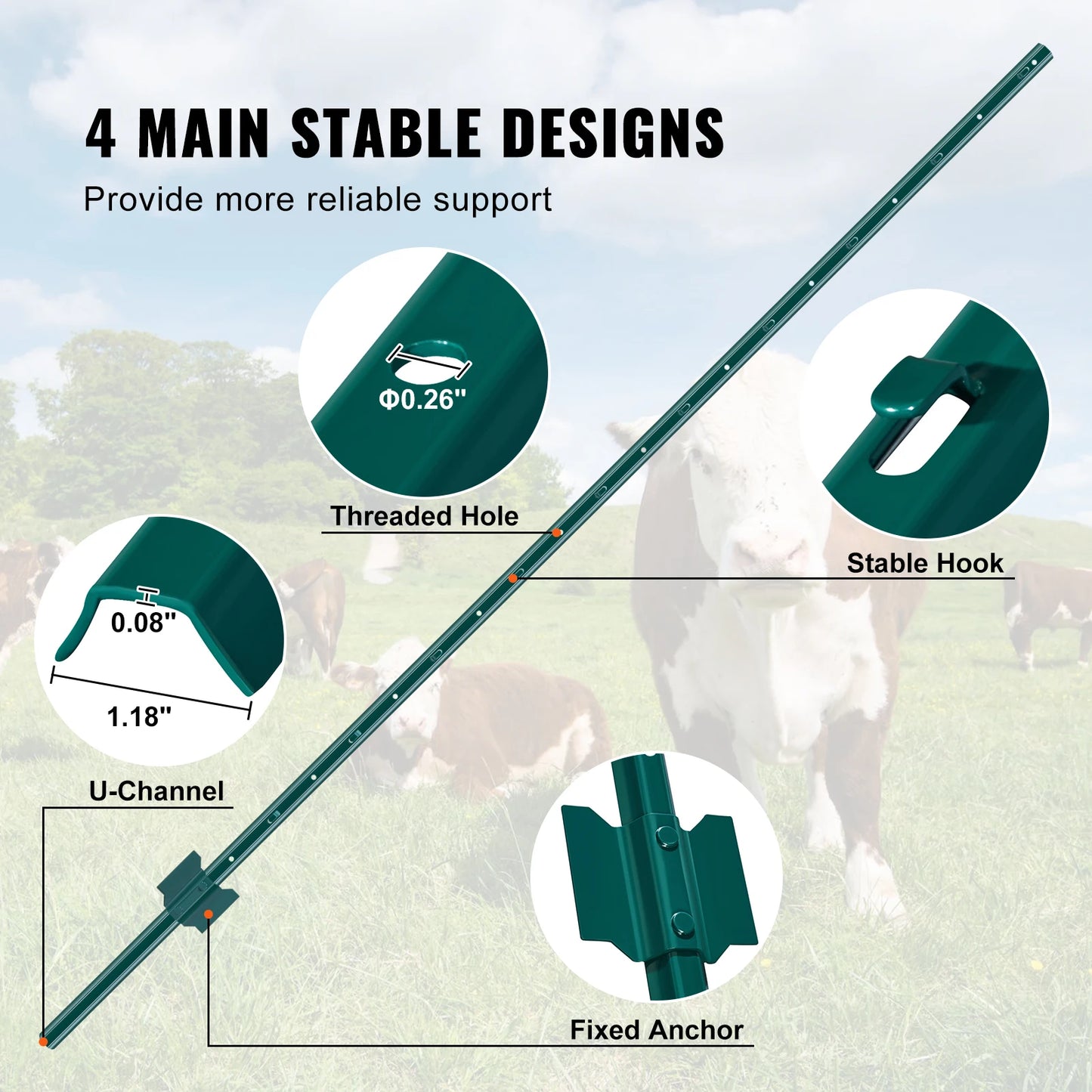 SucceBuy Heavy Duty T Post Fence Posts and Steel Stakes