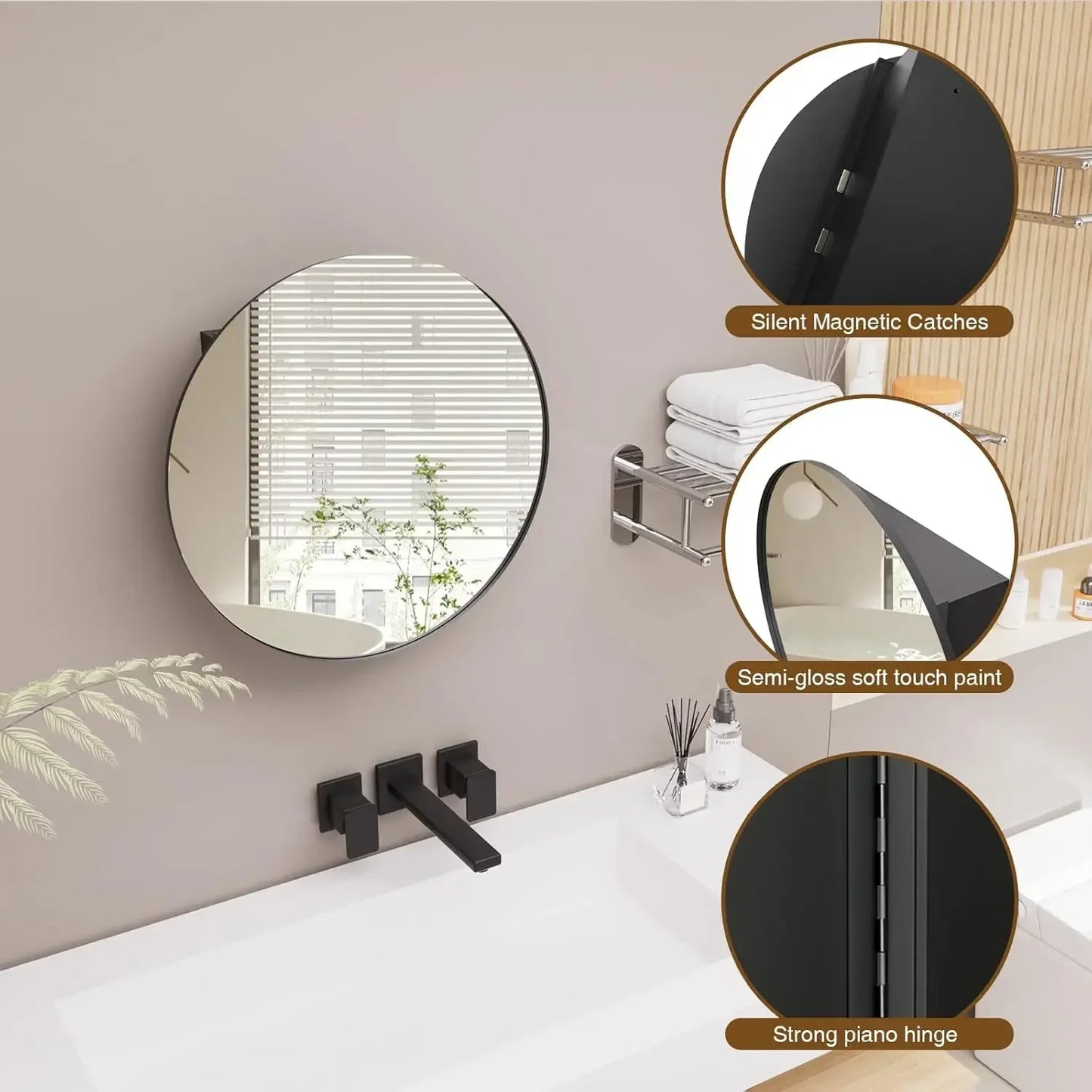 Bathroom Medicine Cabinet With Mirror Wall Mounted Vanity Cabinet
