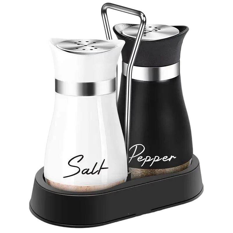 Glass Spice Bottle Set With Adjustable Refillable Salt Pepper Shakers