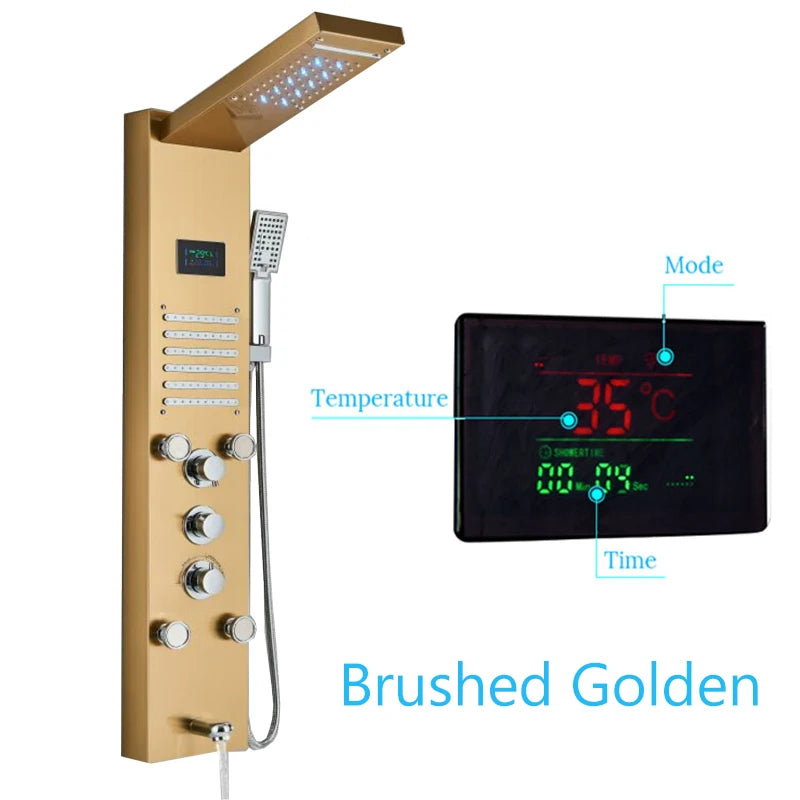 Shinesia Luxury Led Shower Panel Spa Massage Jet System