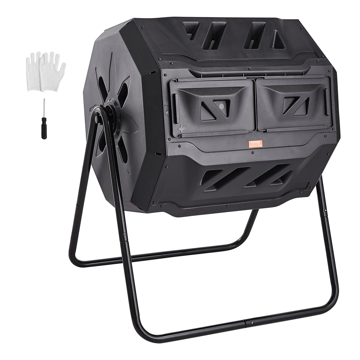 SucceBuy Dual Chamber Tumbling Compost Bin BPA Free