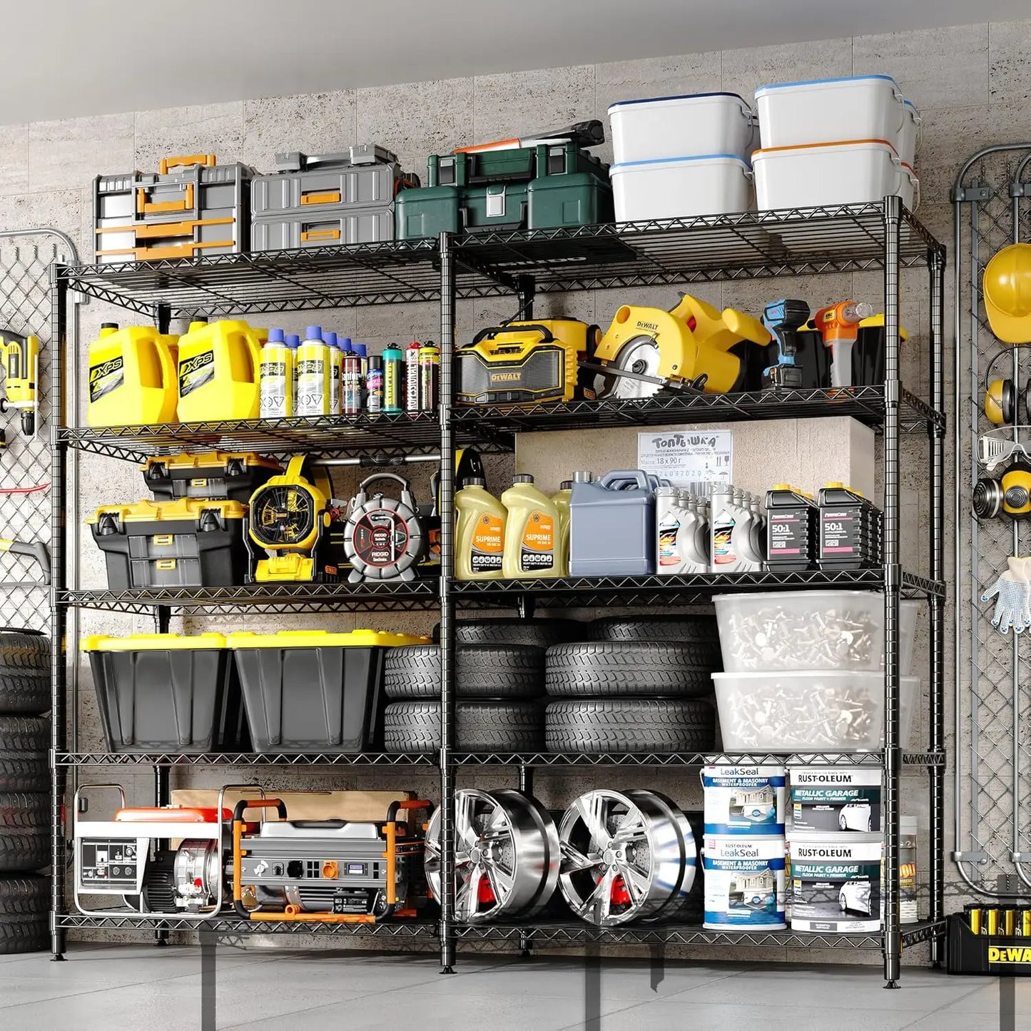 TWISTER.CK Heavy Duty Metal Storage Shelves Four Tier Unit