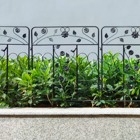 Five Pack Steel Decorative Garden Fence Panel Folding Border Fence