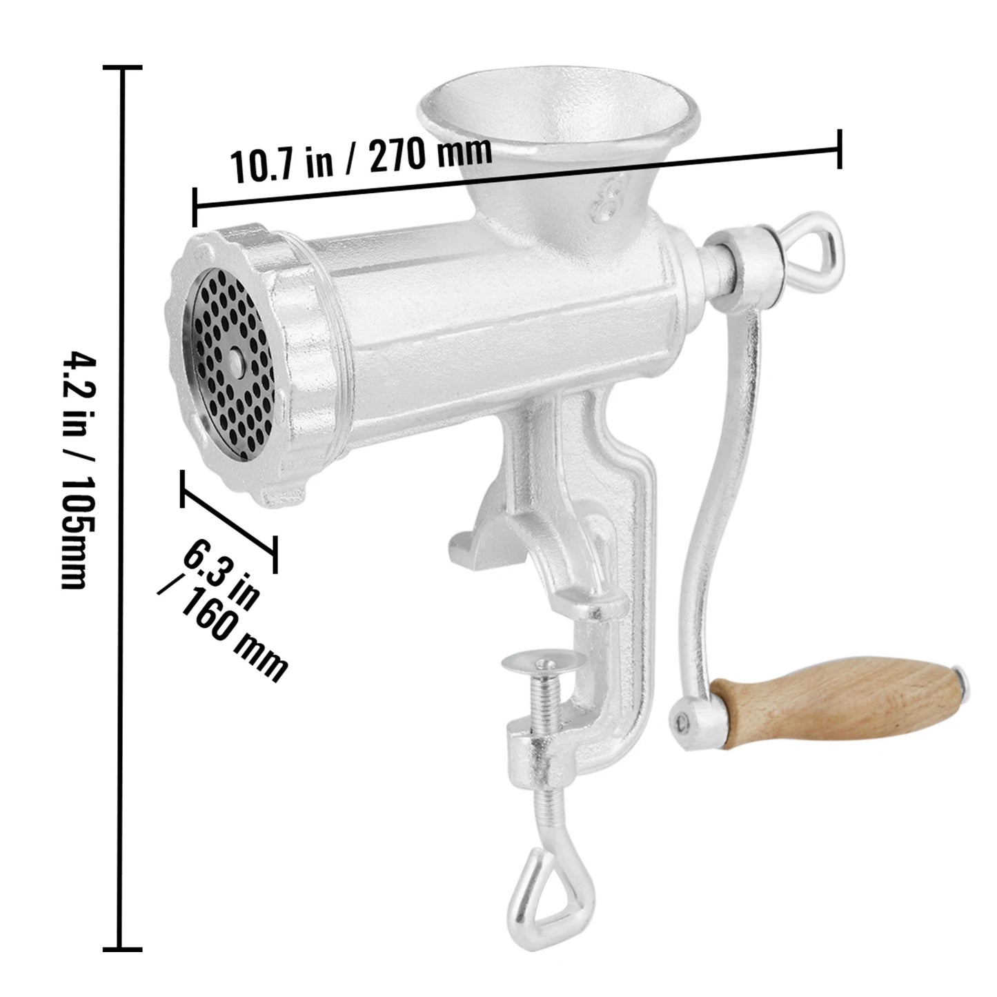 Succebuy Manual Meat Grinder Heavy Duty Cast Iron Mincer Clamp