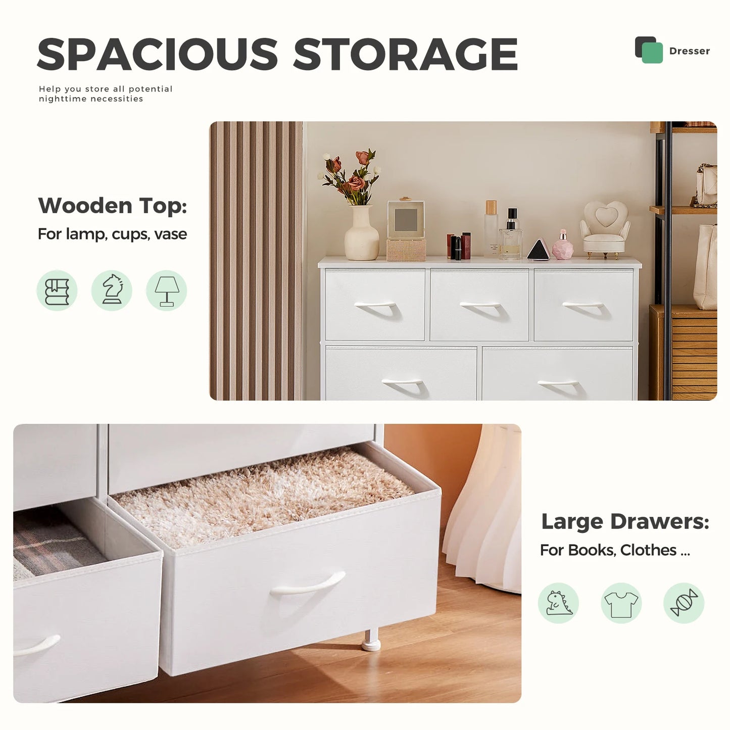 JHK Wardrobe For Bedroom With Fabric Drawers And Storage Cabinet