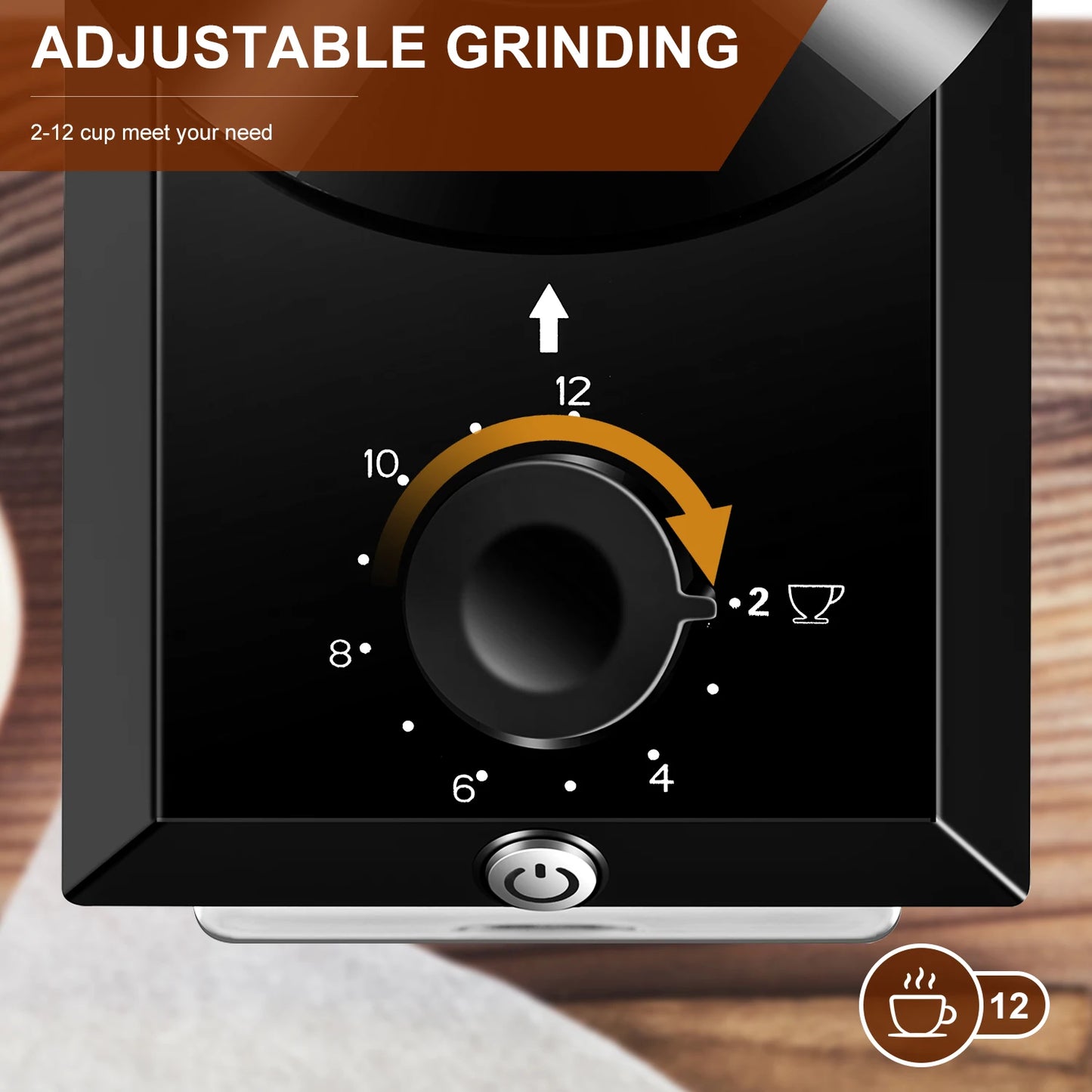 KIRAINAFLY Automatic Burr Coffee Grinder With Adjustable Grinding Levels