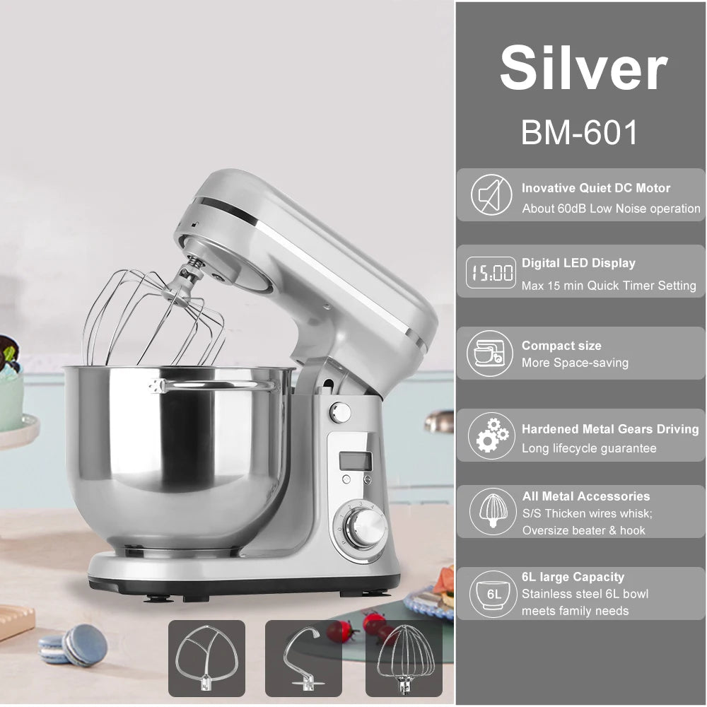 Biolomix Kitchen Stand Mixer And Blender Quiet DC Motor Six Speed