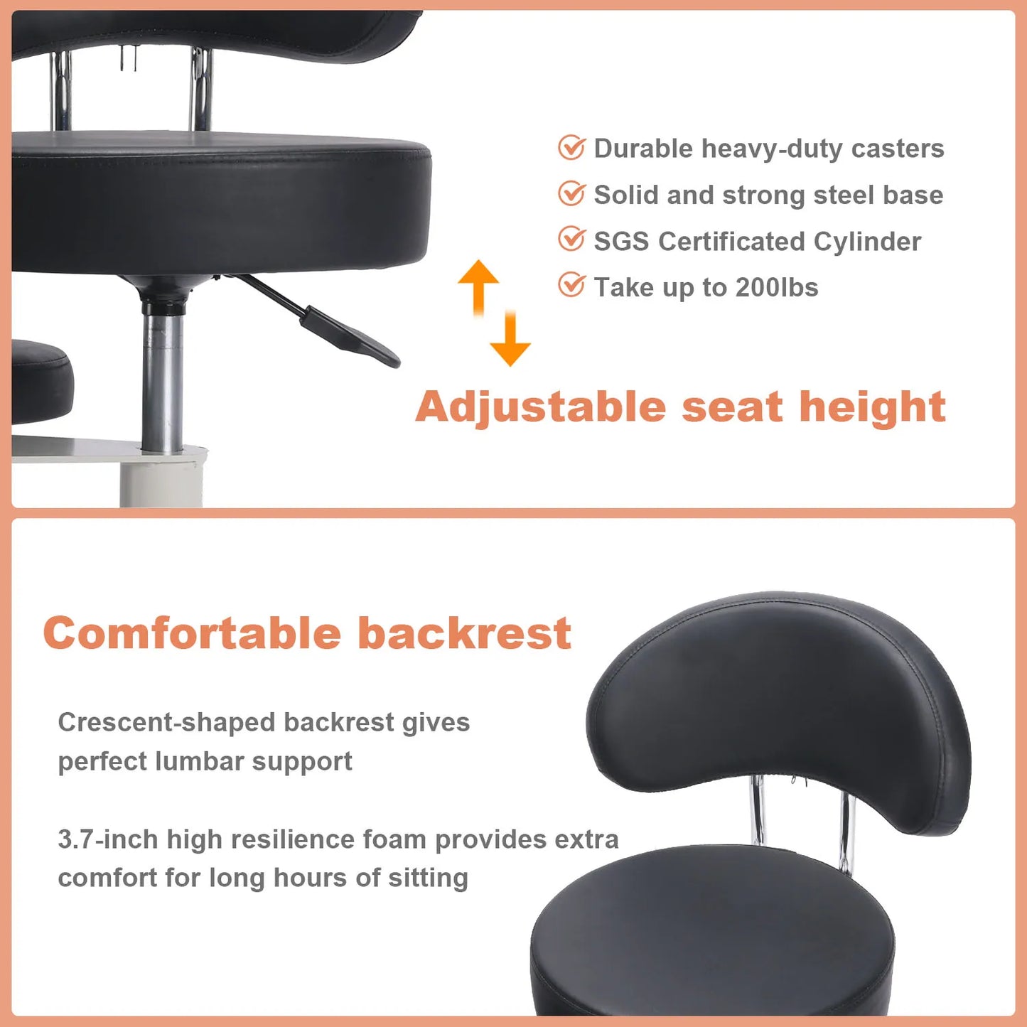Cross Desk Chair With Lumbar Support And Height Adjustment