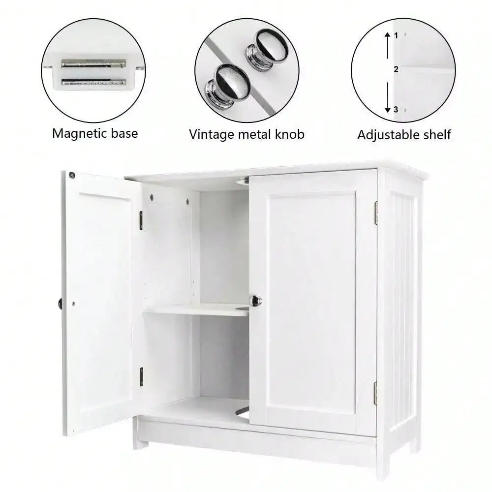 Under Sink Storage Vanity With Double Doors And Shelves
