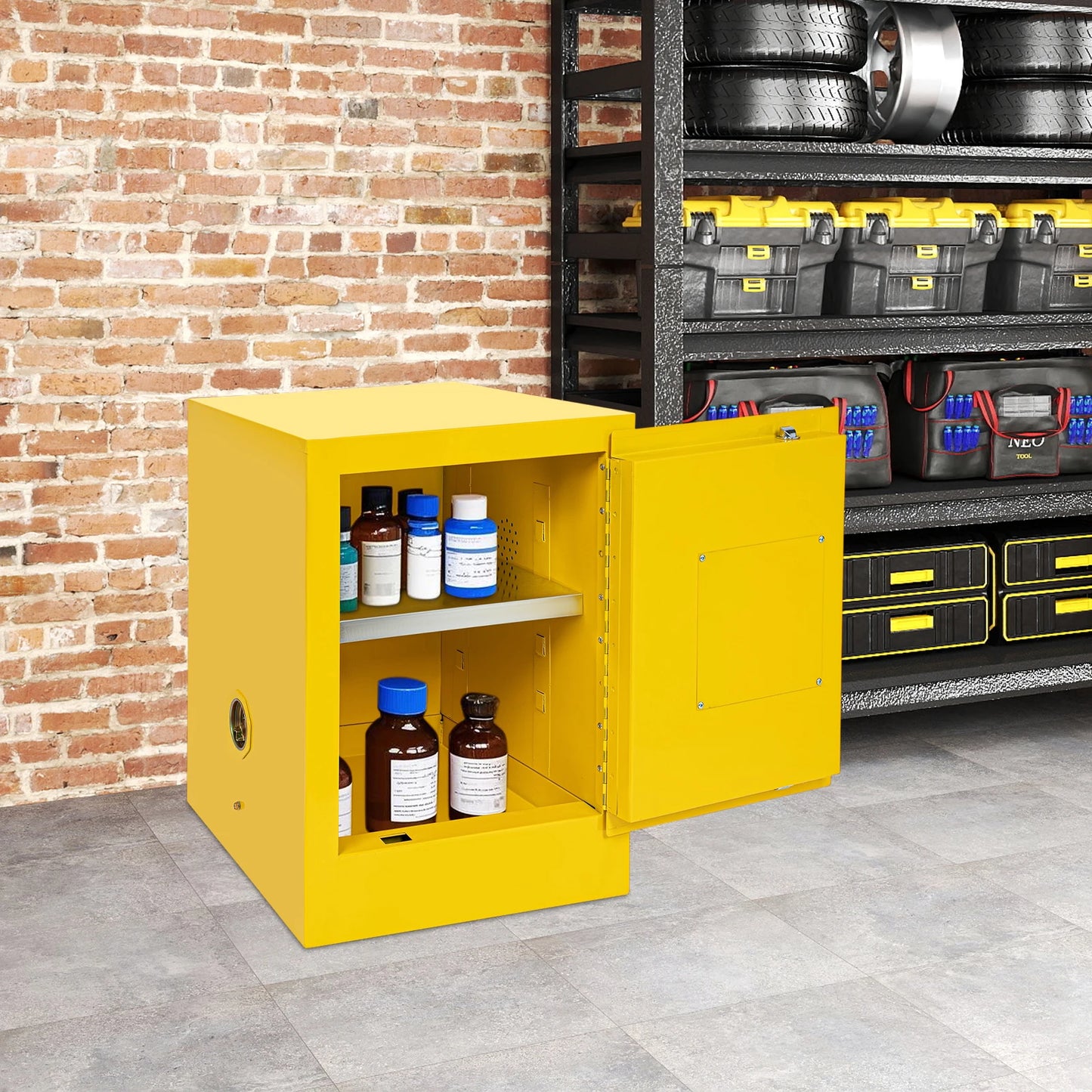 Lockable Fireproof Storage Cabinet With Shelves For Home Office And Documents