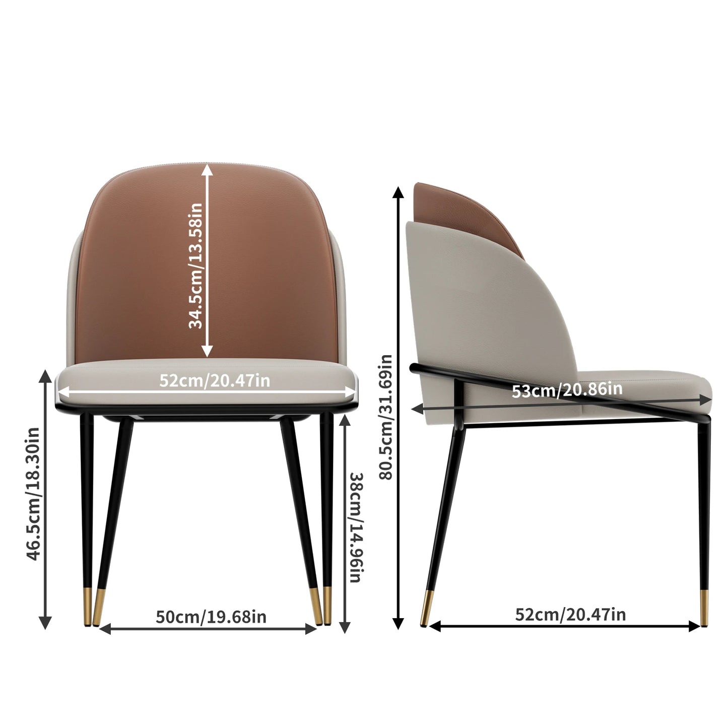 Modern Faux Leather Dining Chairs Set of 2
