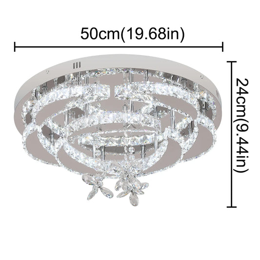 Vetrulus Crystal Chandelier Led Pendant Light Living Dining Room Dimmable