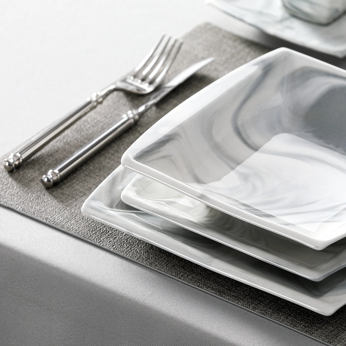 MALACASA Porcelain Dinnerware Set Service For Twelve