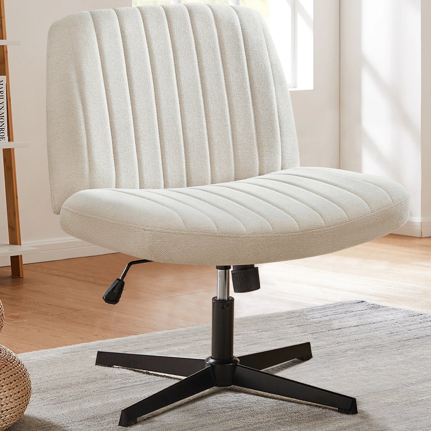 JHK Cross Legged Office Chair With Adjustable Height Swivel