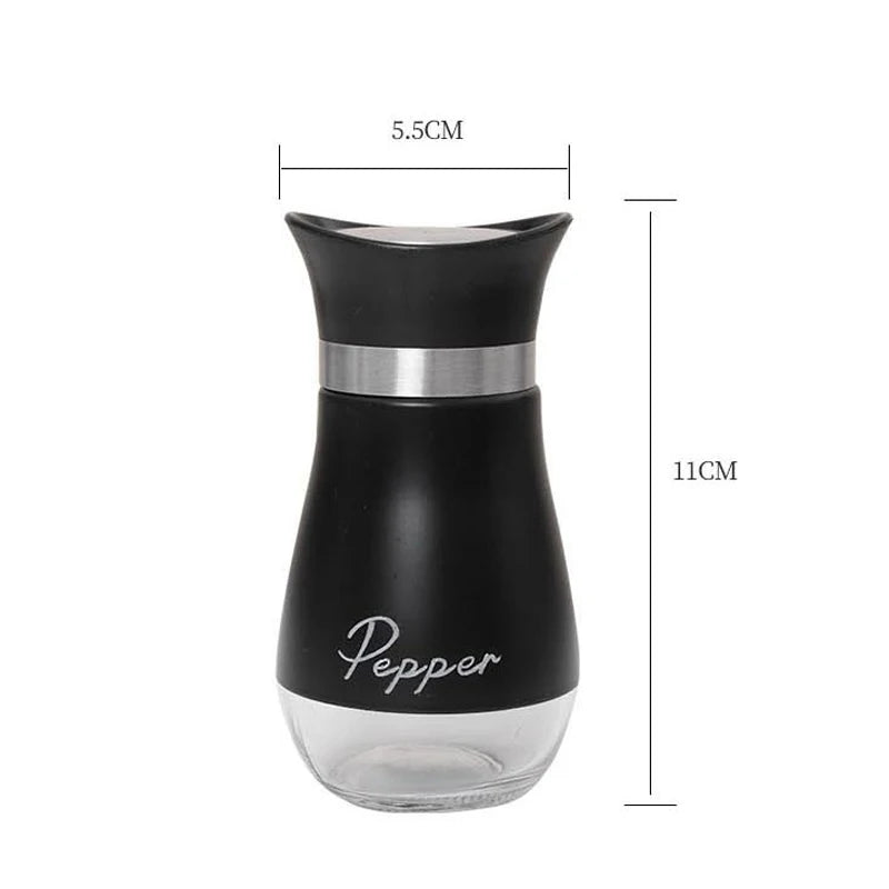 Glass Spice Bottle Set With Adjustable Refillable Salt Pepper Shakers