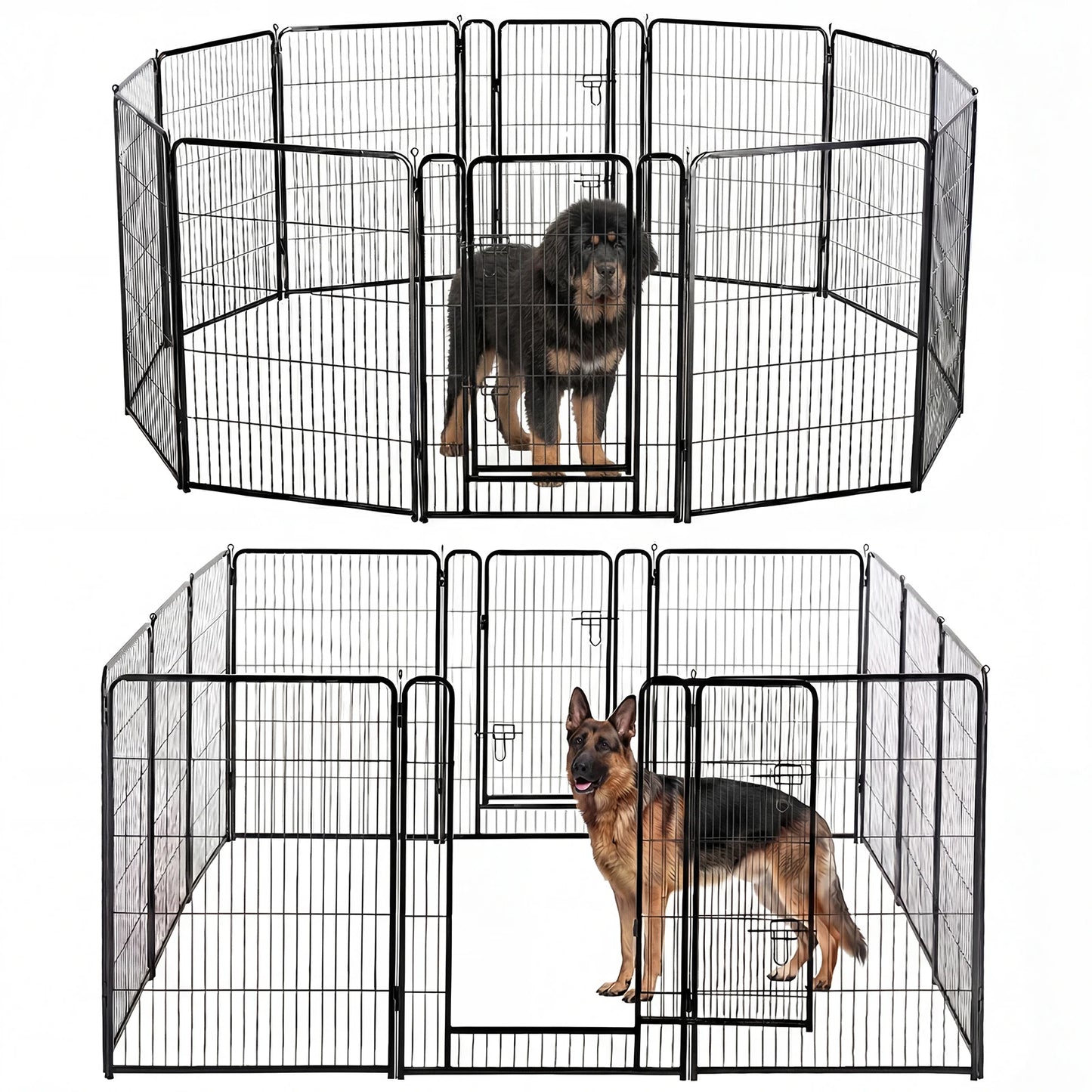 JHK Metal Foldable Dog Playpen Pet Fence For Outdoor Use