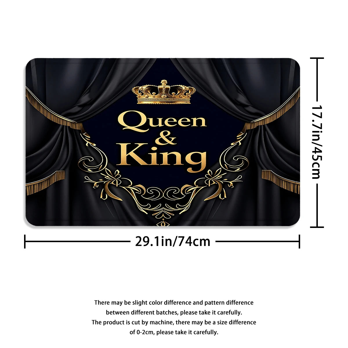 Queen And King Crown Shower Curtain Set With Hooks Luxury Print