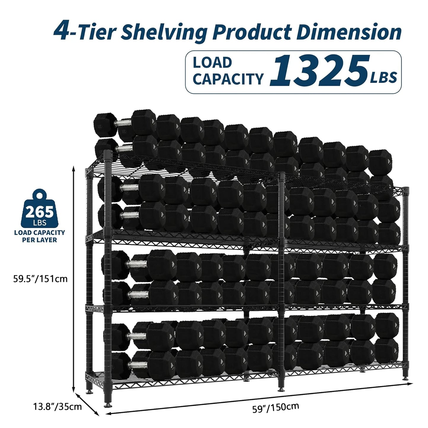 TWISTER.CK Heavy Duty Metal Storage Shelves Four Tier Unit