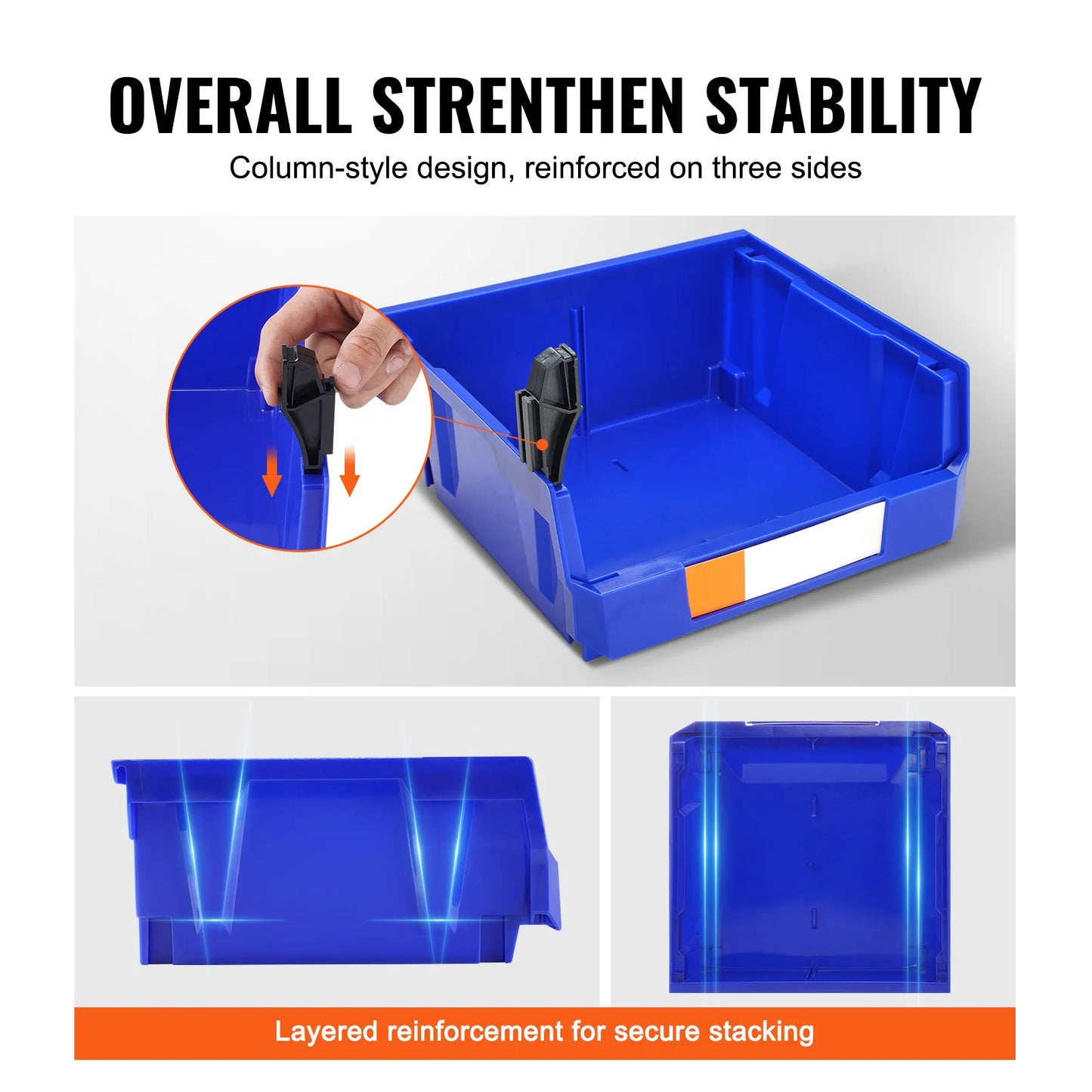 SucceBuy Stackable Storage Bins for Garage Closet Kitchen Office
