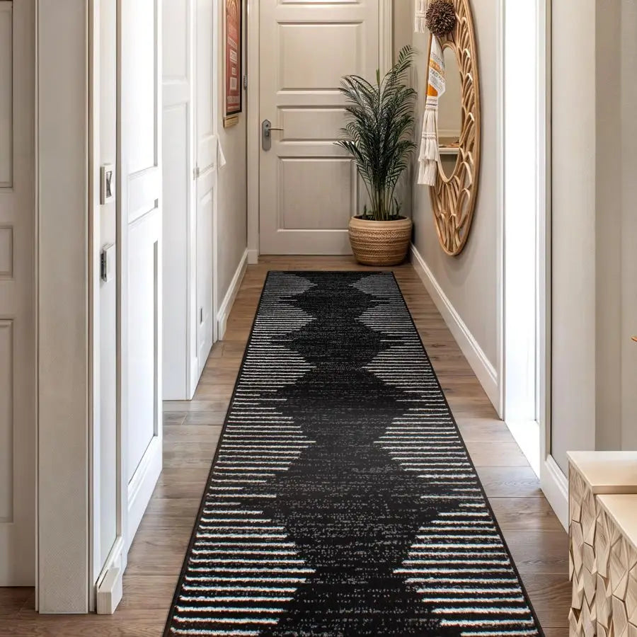 Bohemian Stripe Stain-Resistant Carpet For High Traffic Areas