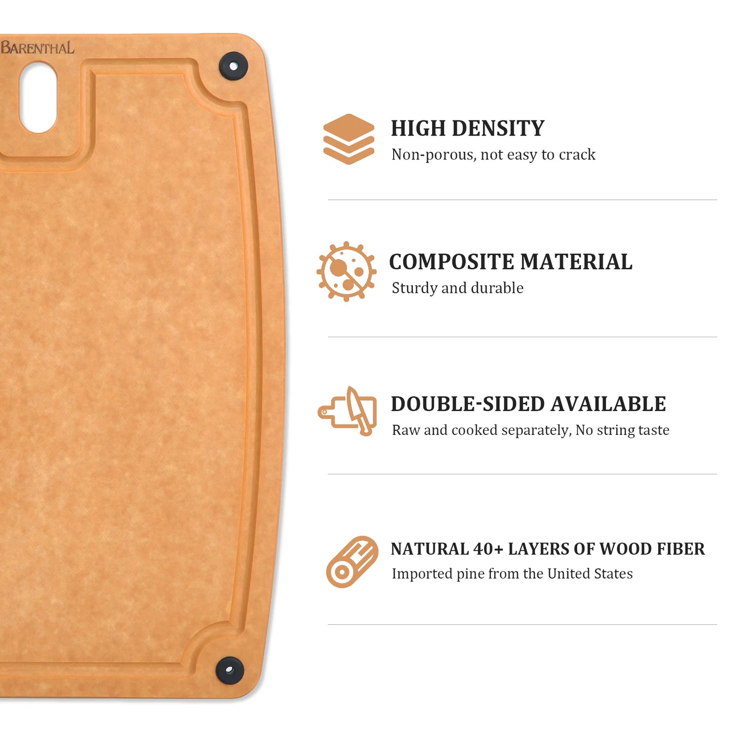 Barenthal Pine Fiber Cutting Board Durable Antibacterial Dishwasher Safe
