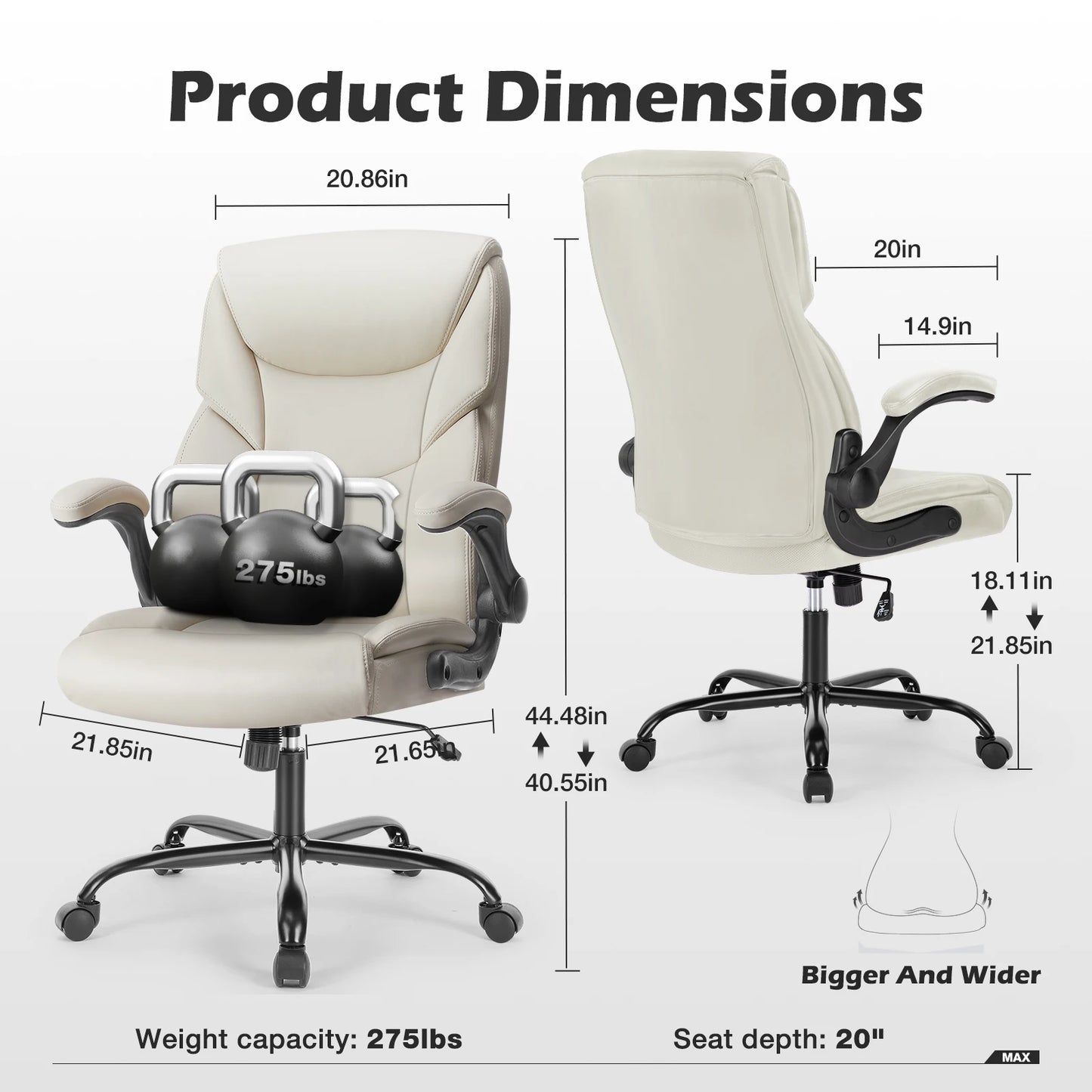 JHK Ergonomic PU Leather Armrest Gaming Chair With Lumbar Support