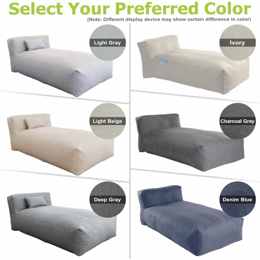 Outdoor Bean Bed Chair Sun Lounger Foam Filled Day Bed