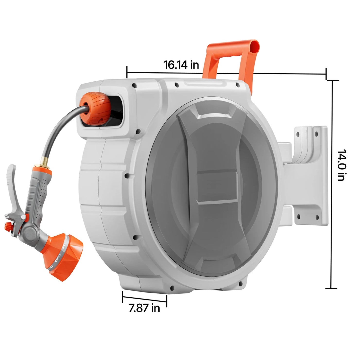 SucceBuy Retractable Garden Hose Reel With 9Pattern Nozzle Wall Mount