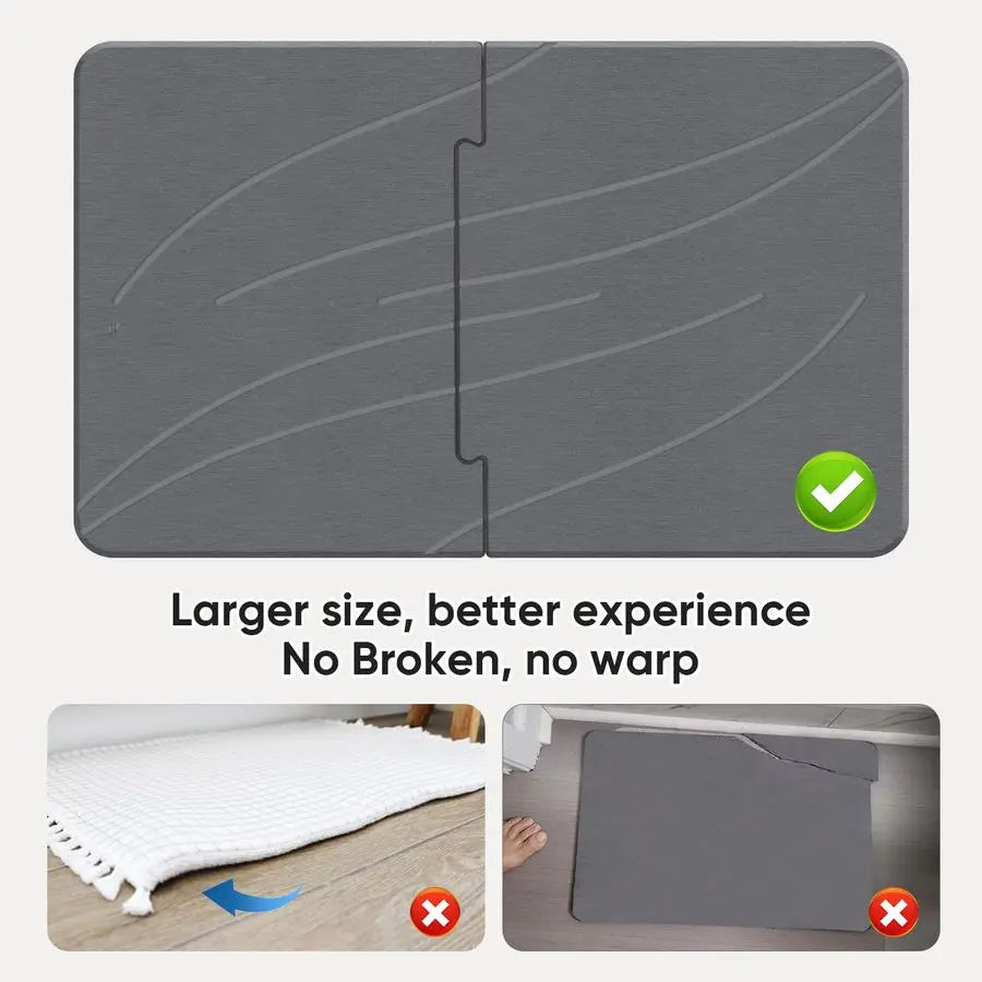 Diatomaceous Earth Bath Mat Non Slip Quick Dry Bathroom Floor