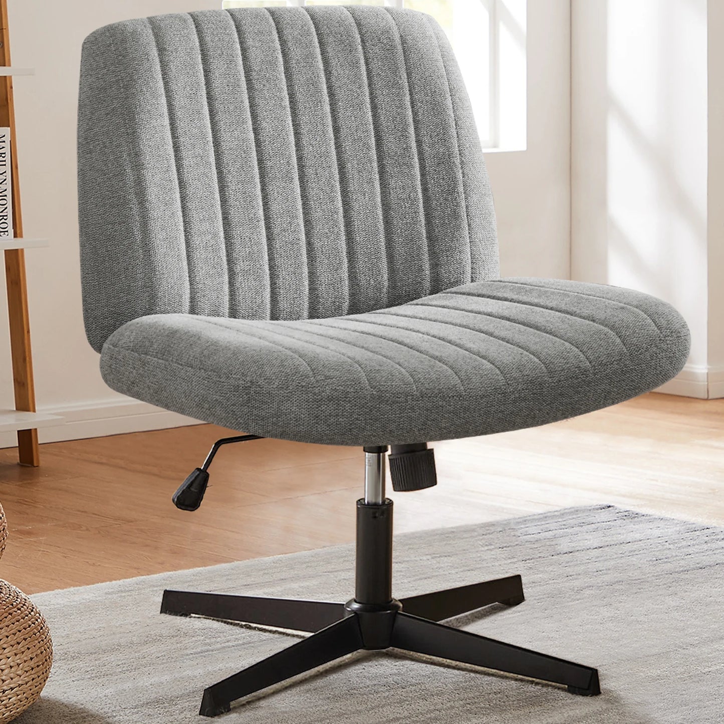JHK Cross Legged Office Chair With Adjustable Height Swivel