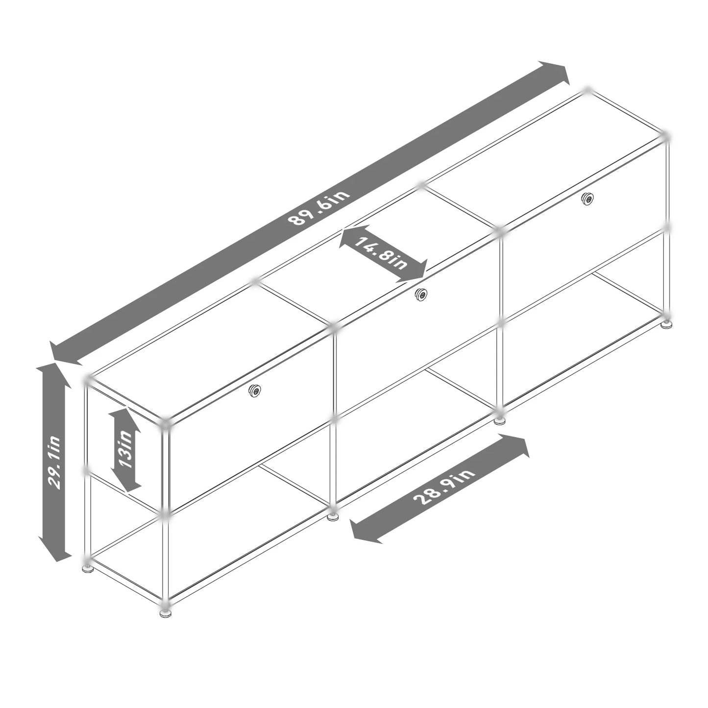 Stainless Steel Storage Cabinet Organizer and TV Stand for Living Room
