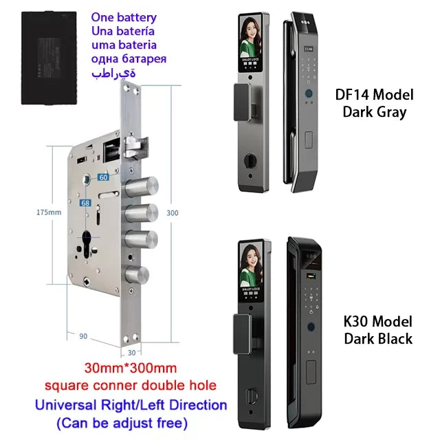 YKESDL Smart Door Lock With 3D Face Recognition And Camera